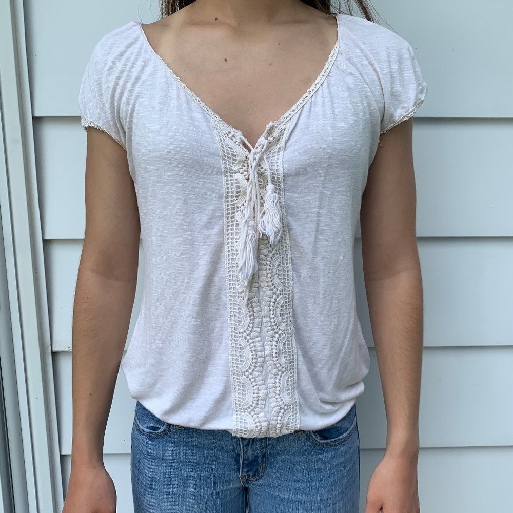White/Cream Summery T-Shirt Top